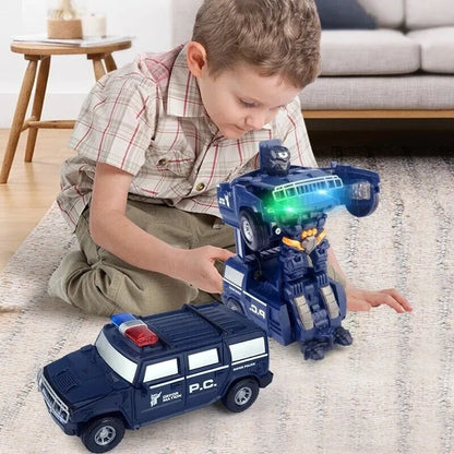 Cool 2-in-1 Police Robot Toy with Lights - Fesara