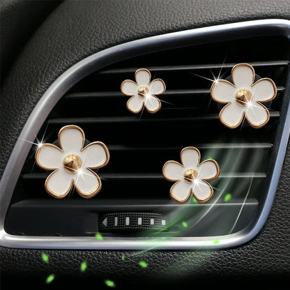 Car Air Freshener Clips | 4 Pack Floral Scent Vent Stickers