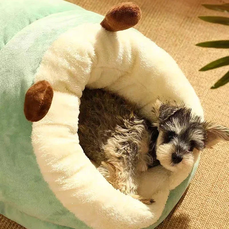 Slippernest - Foldable Dog Bed in Coral Fleece for Winter Comfort-5