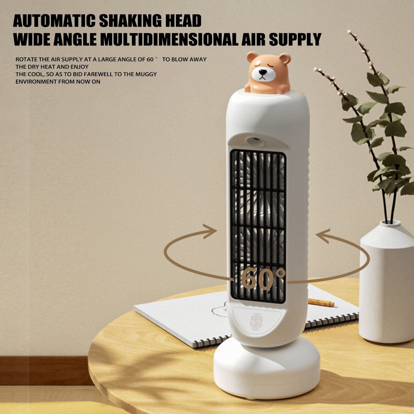 Compact Cute Bear Portable Fan Humidifier