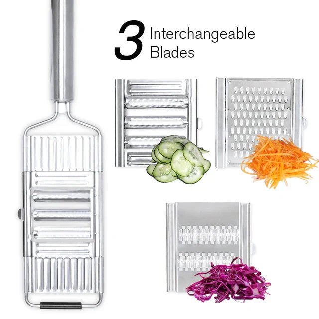 Easy Grip Stainless Steel 3-in-1 Veg Chopper Grater
