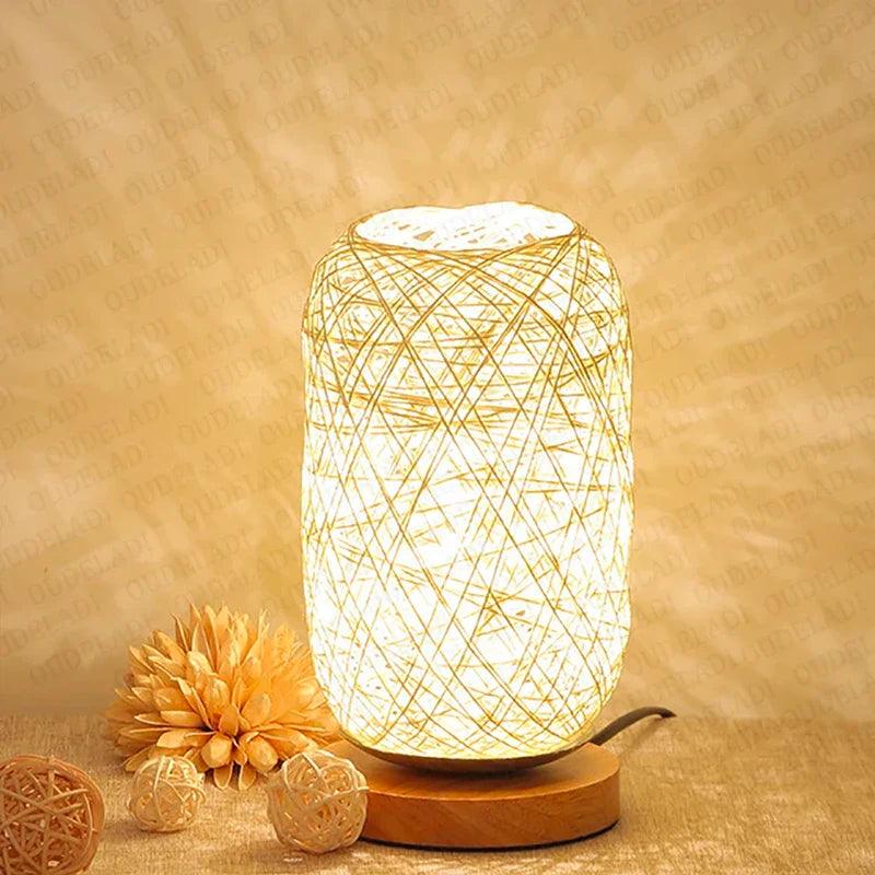 Natural Woven Desk Lamp