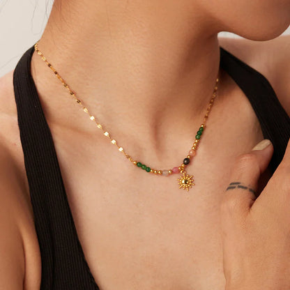 Delicate Bohemian Style Sun Necklace
