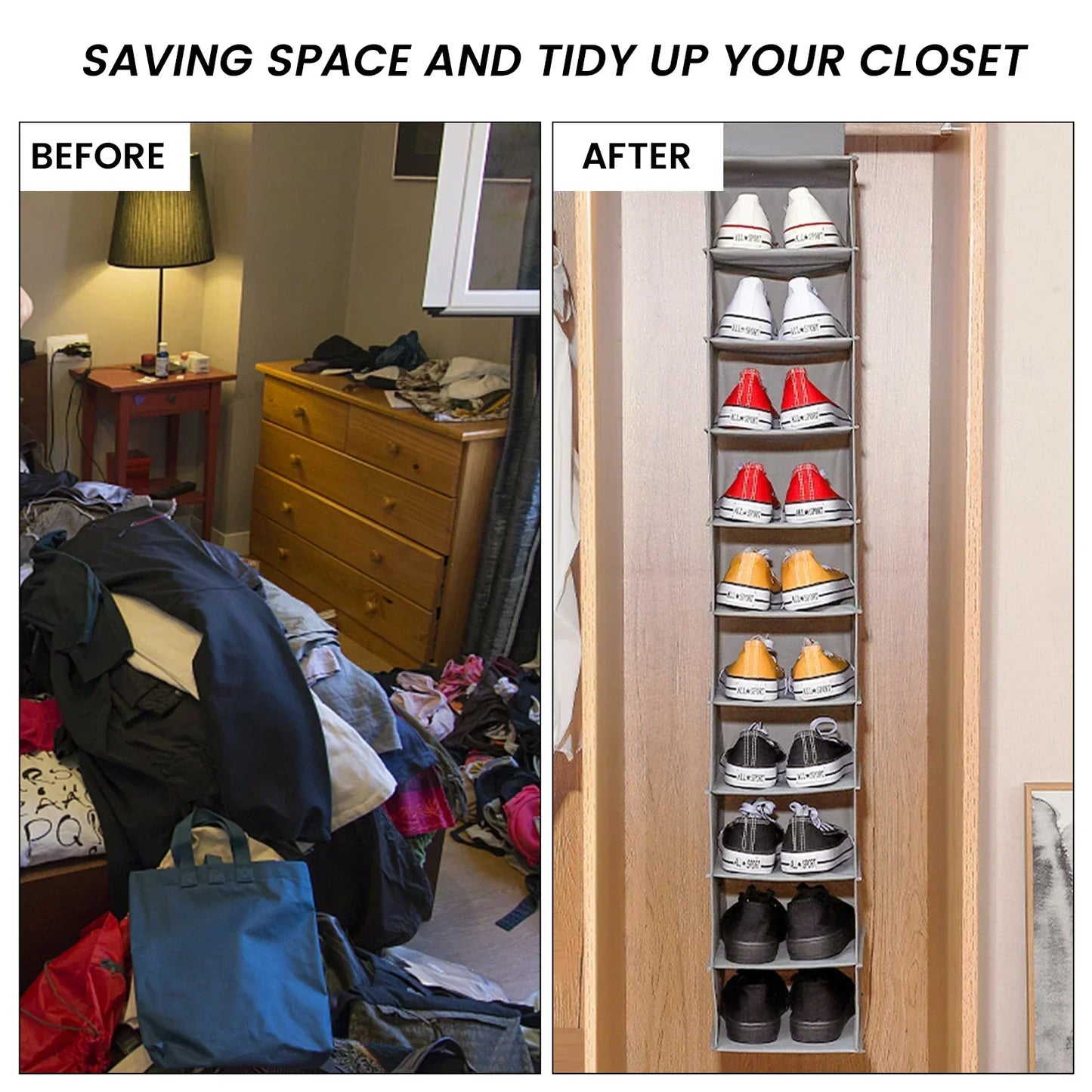 Collapsible Closet Storage Shelf Organizer