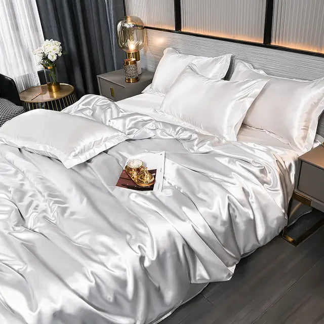 Soft Satin Bedding Duvet Cover Set