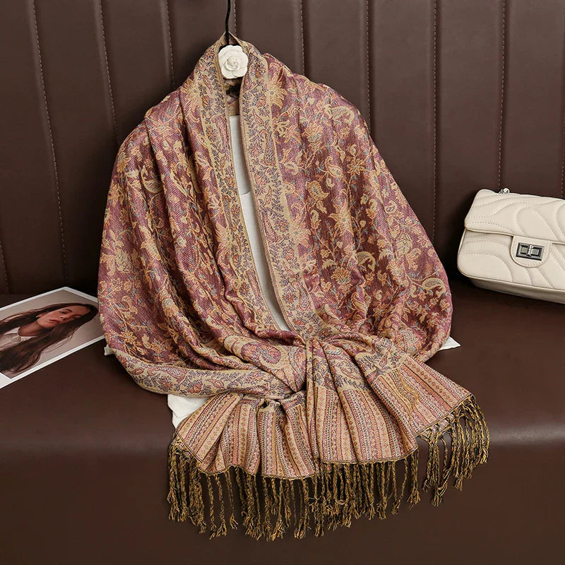 Soft Women's Cashmere Scarf Luxury Warm Print