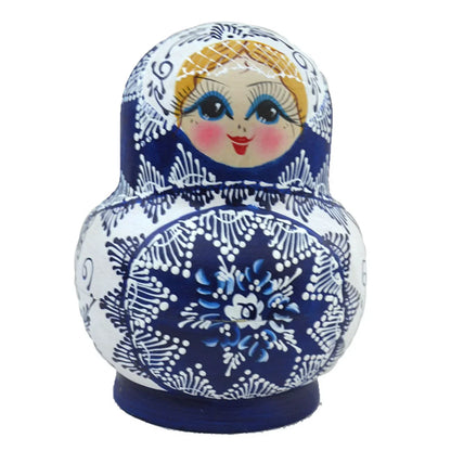 Traditional 10pc Set Wooden Nesting Dolls