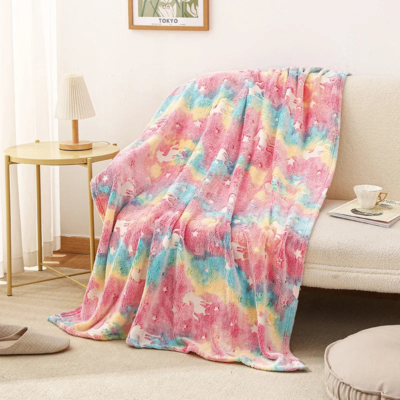 Soft Glow Blanket with Stars and Hearts Design