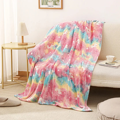 Soft Glow Blanket with Stars and Hearts Design