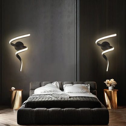 Modern LED Spiral Wall Light For Bedroom & Living Room