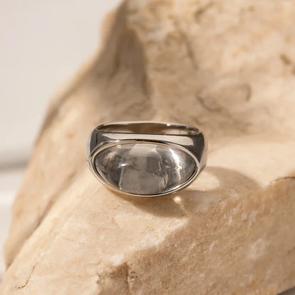 Bold Oval Gemstone Stack Ring