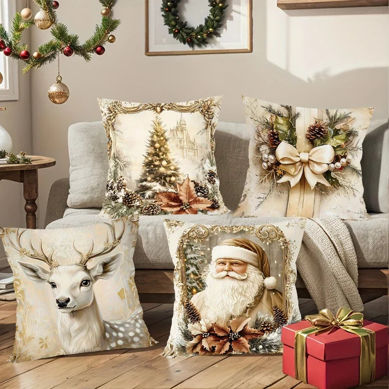 Christmas Decorative Pillow Covers Set of 4