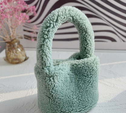 Soft Miniature Plush Bucket Handbag