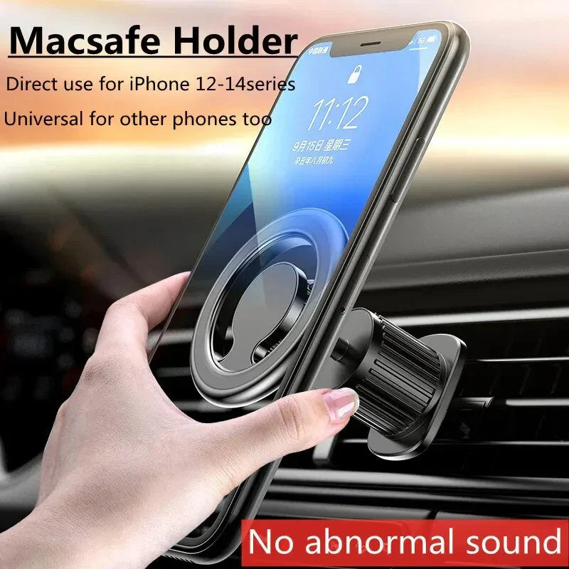 Magnetic Car Phone Mount with 360° Rotation and Strong Grip