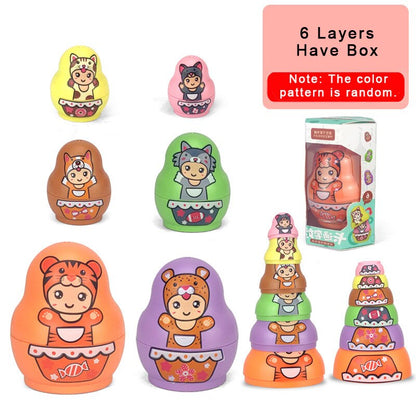 Fun Colorful Wooden Russian Nesting Dolls