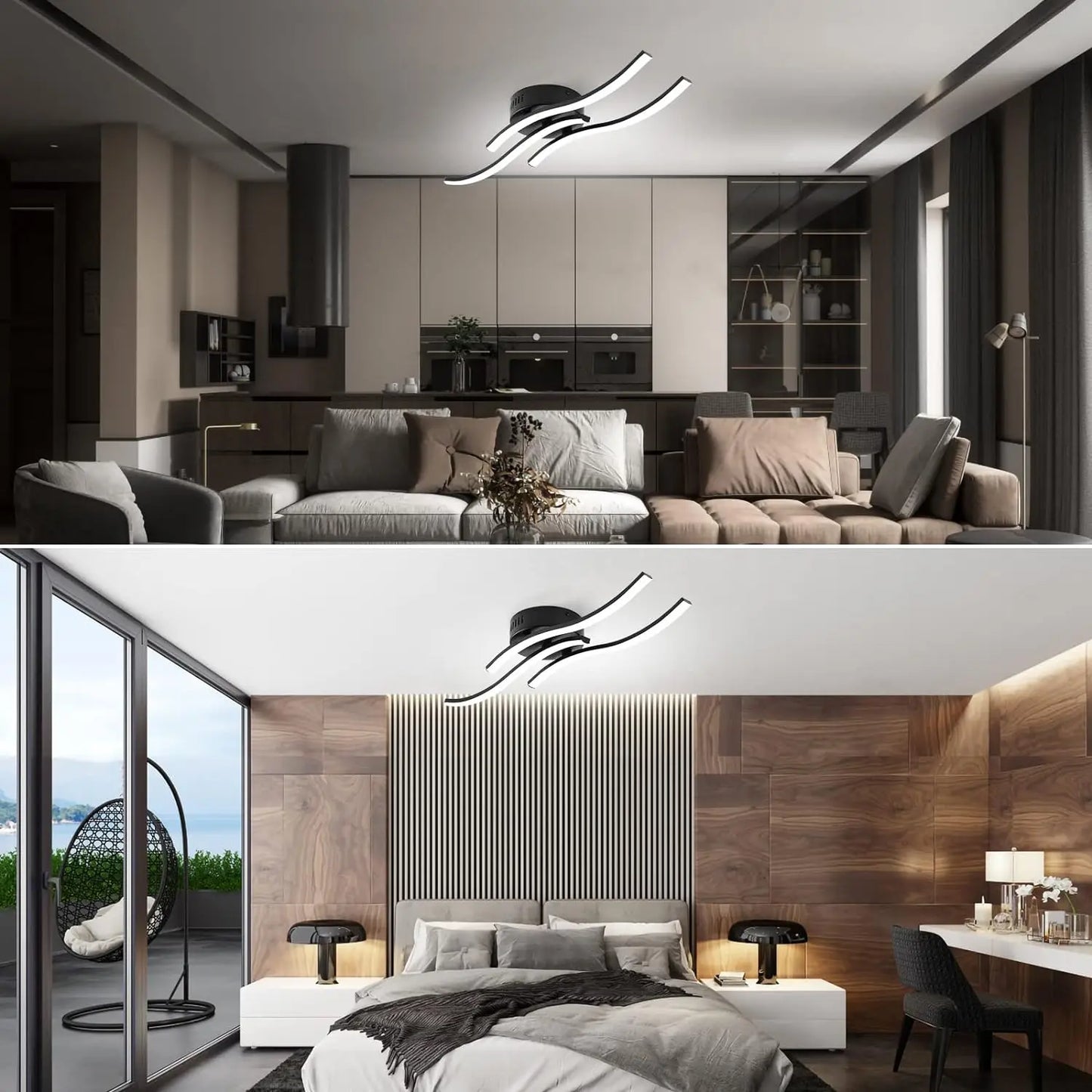 Sleek Modern Wave LED Table Lamp