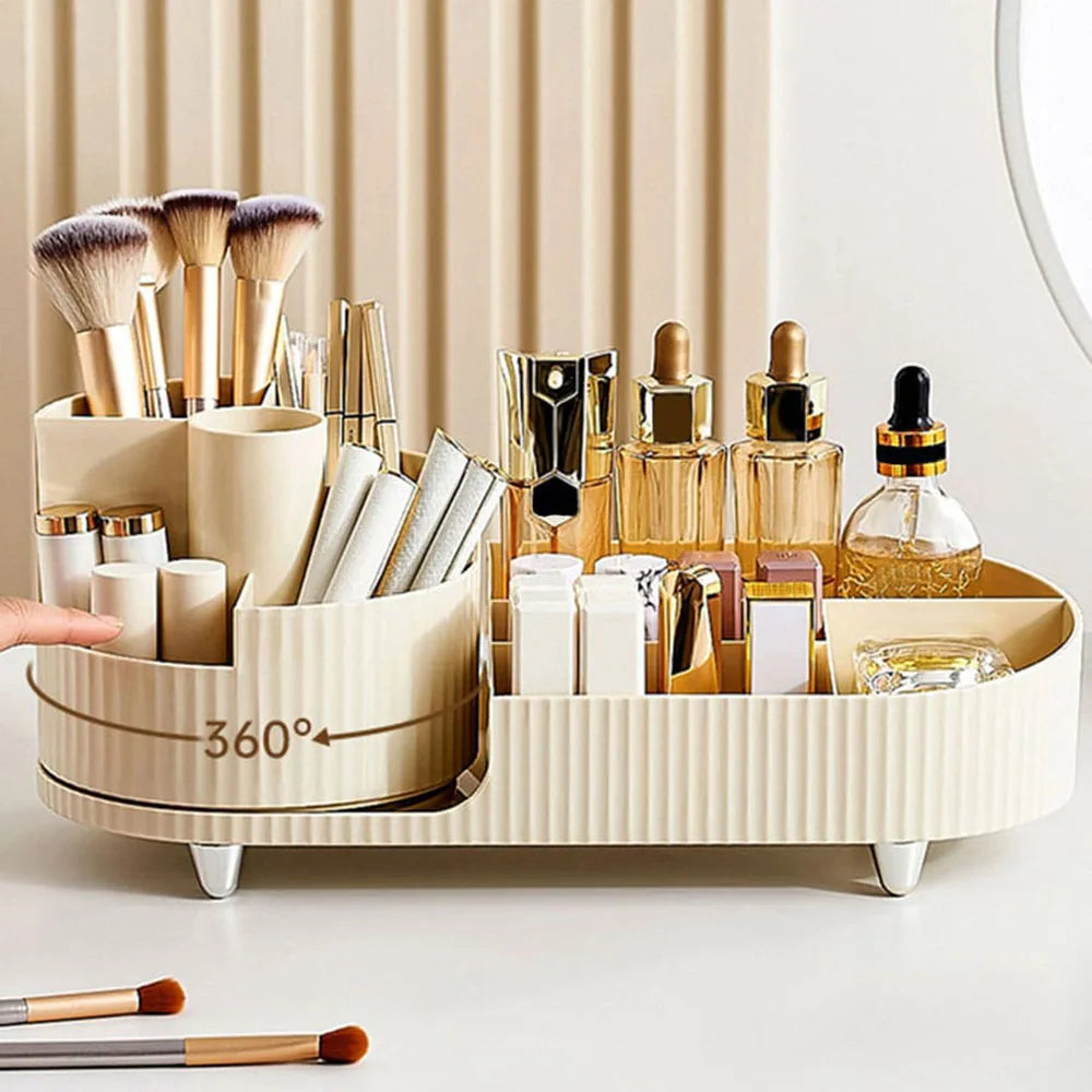 Premium Cosmetic Storage with Compact Rotating Base