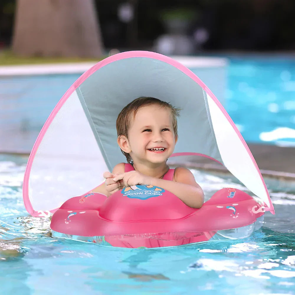 Baby Pool Float with UV Sun Shade & Safety Support