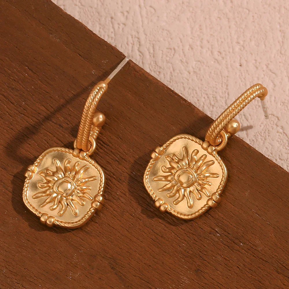 Delicate Gold Sun Drop Earrings