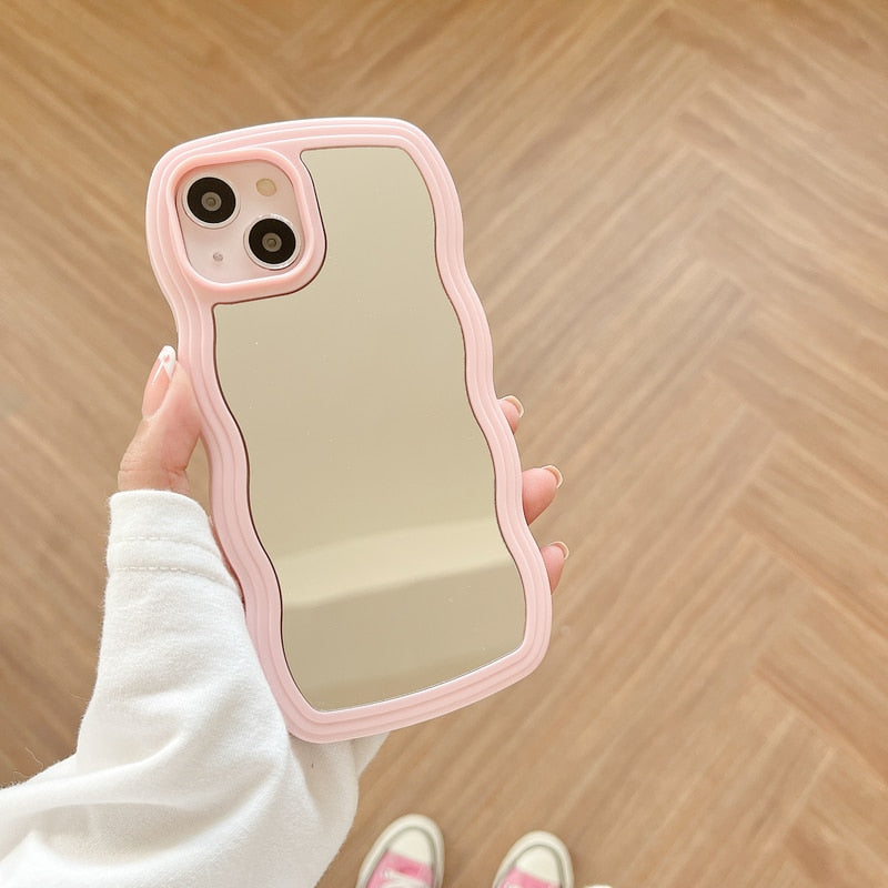 Stylish Wave Design Phone Case Mirror