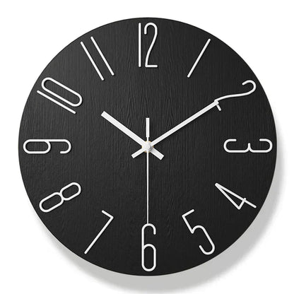 Simple Wooden Wall Clock – Quiet Quartz Modern Design