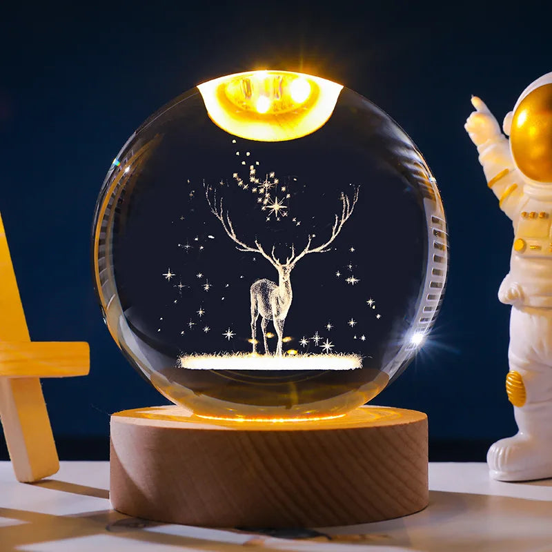Colorful LED Globe Night Lamp with Starry Sky Design