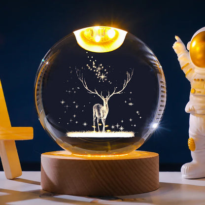 Colorful LED Globe Night Lamp with Starry Sky Design