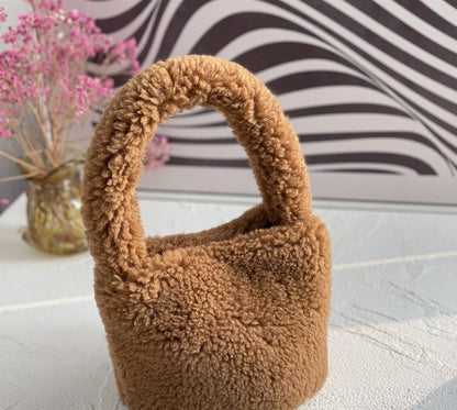 Soft Miniature Plush Bucket Handbag