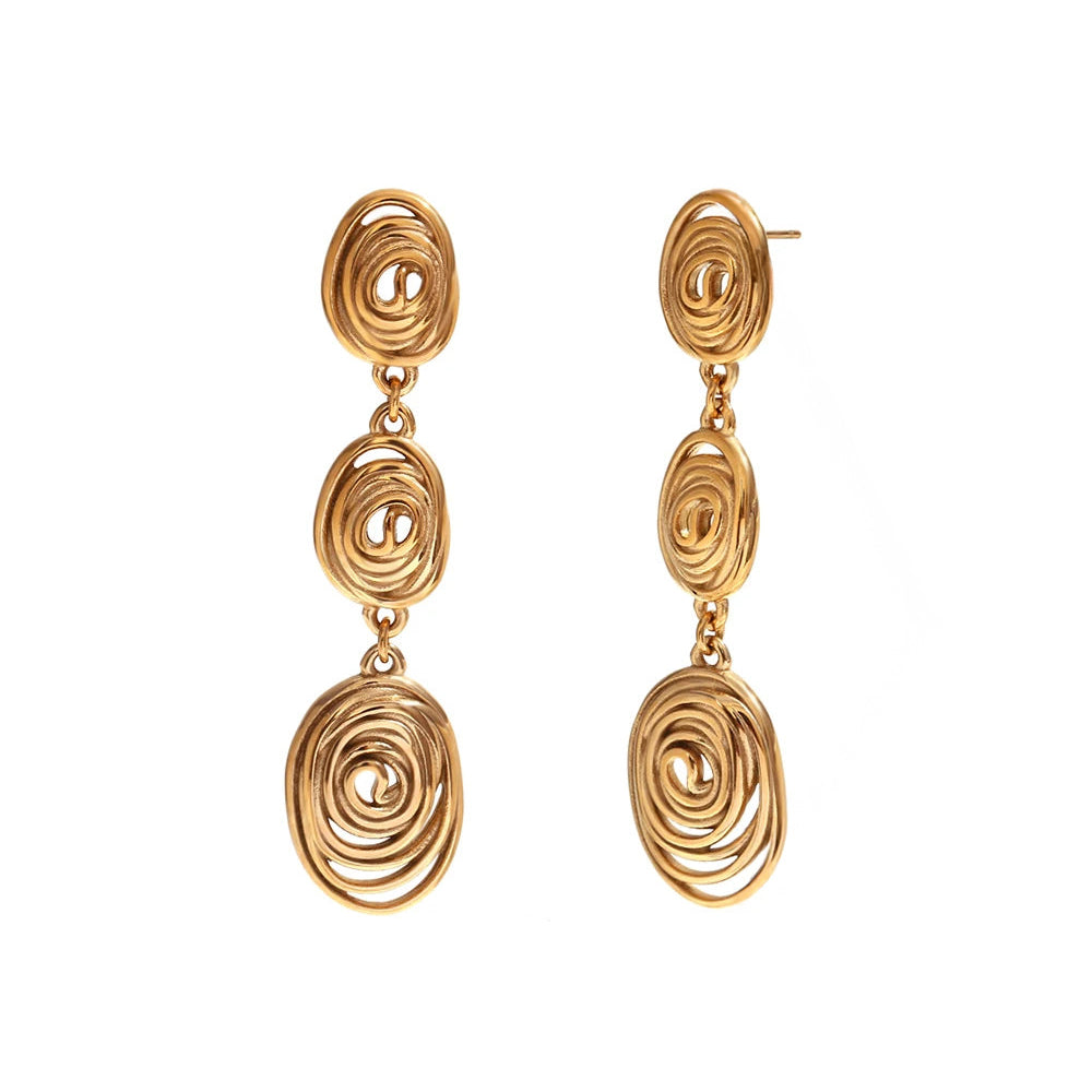 Stylish Drop Triple Tassel Earrings