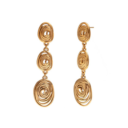Stylish Drop Triple Tassel Earrings