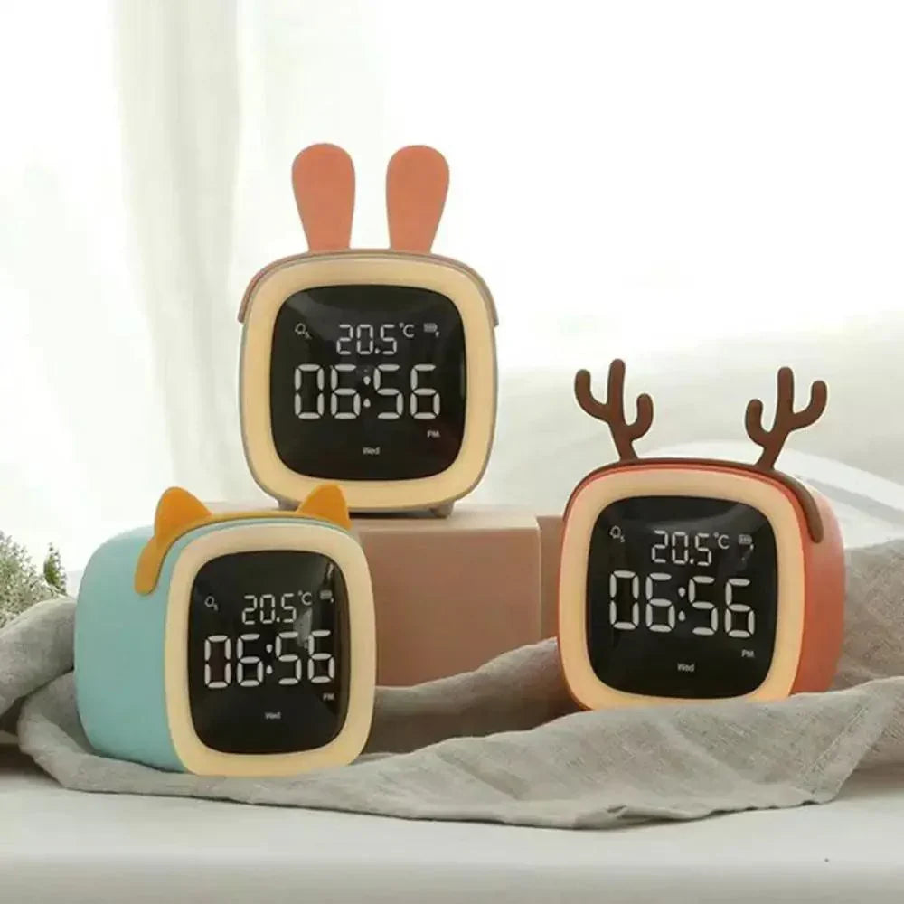 Fun Kids LED Clock with Nightlight and Rechargeable Battery - Fesara