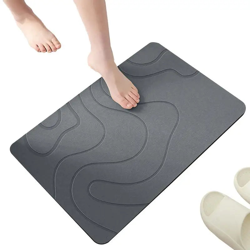 Non-Slip Stone Effect Bath Mat, Quick Dry, 40x60cm