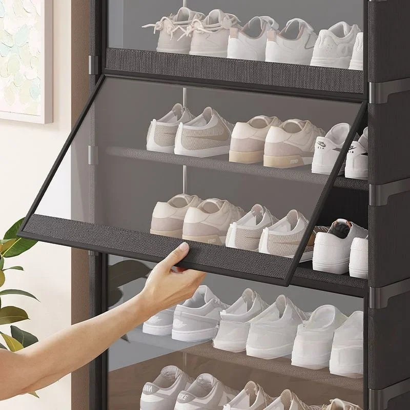 Clear Stackable Shoe Organizer Cabinet