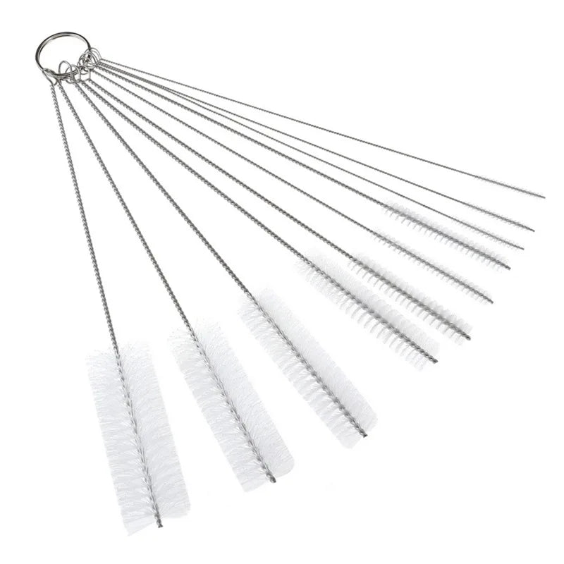 Premium 10pc Cleaning Brush Kit, Stainless Steel & Nylon
