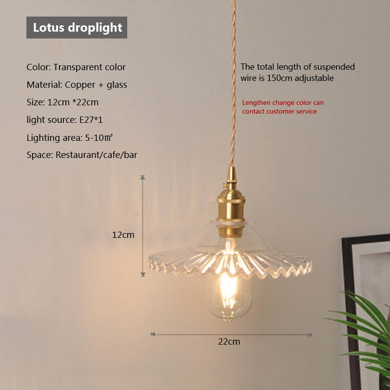 Clear Glass Hanging Pendant Light
