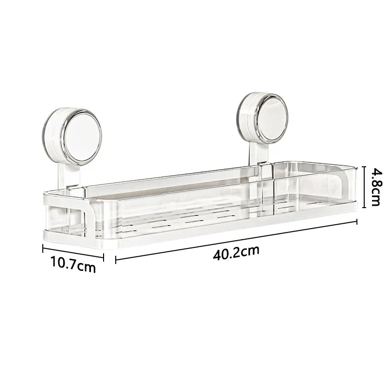 Adhesive Wall Shelf with Suction Cup for Kitchen & Bathroom