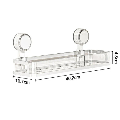 Adhesive Wall Shelf with Suction Cup for Kitchen & Bathroom