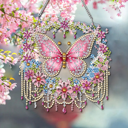 Colorful Crystal Butterfly Decor Pendant