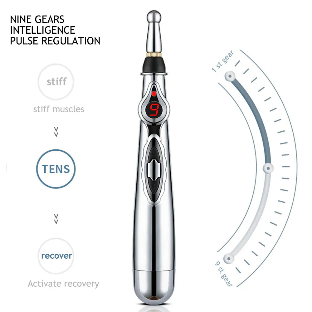 Professional Acupuncture Massage Pen - 5 Interchangeable Heads