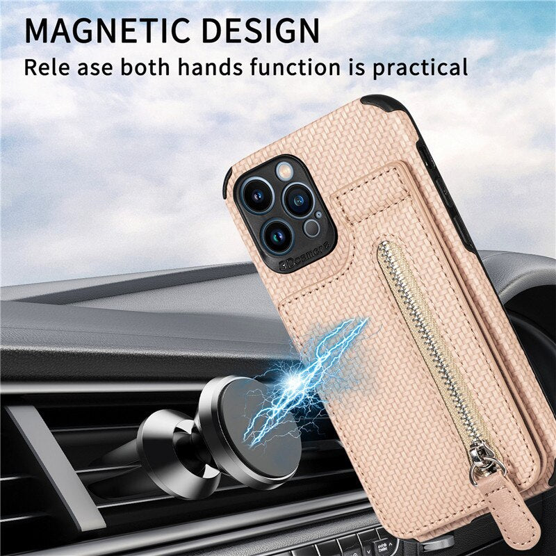 Slim Protective Zip iPhone Wallet Case