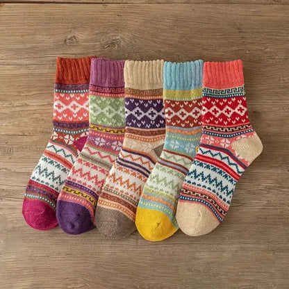 Cozy Women's Wool Socks 5 Pack Warm Winter Set