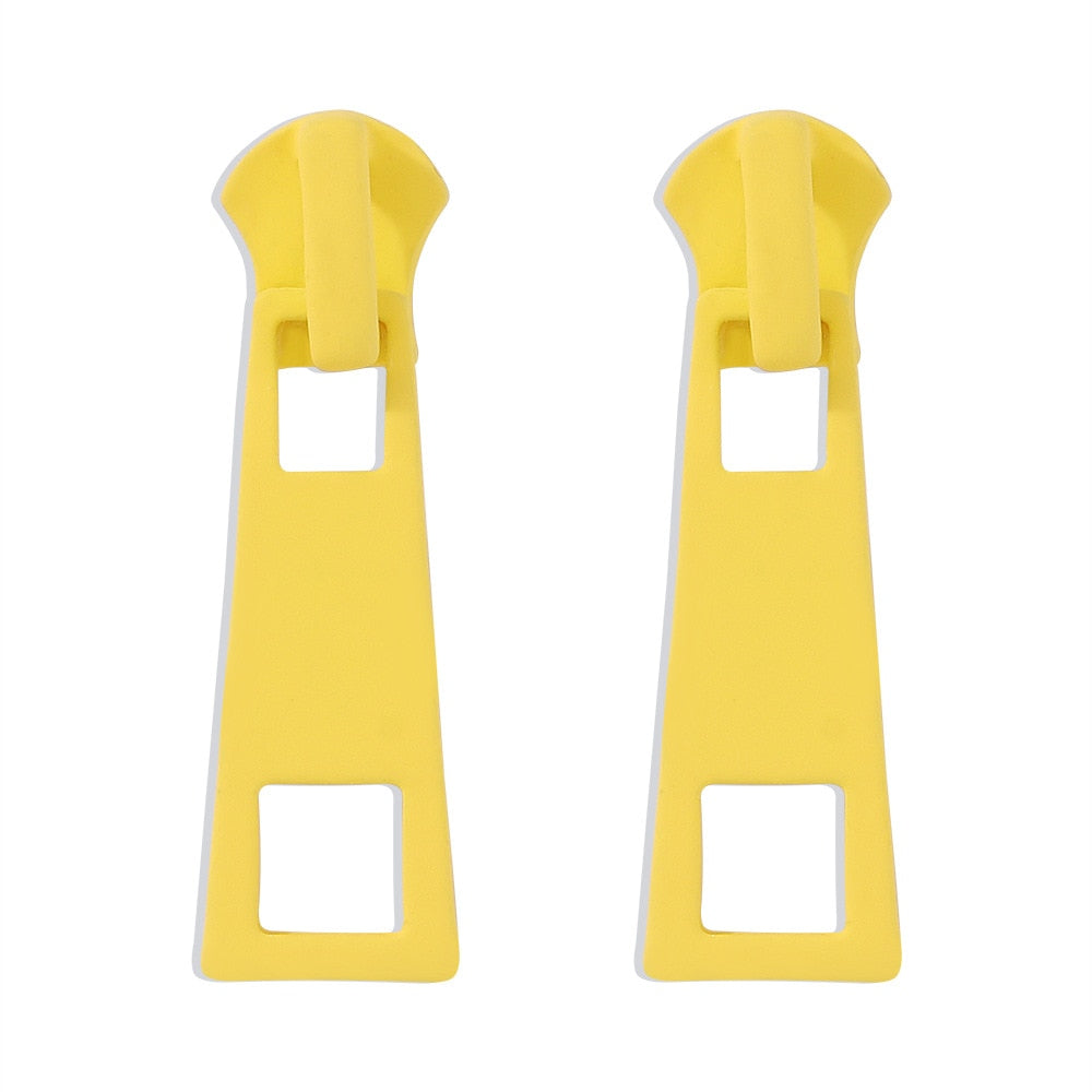 Unique Small Zip Pendant Earrings