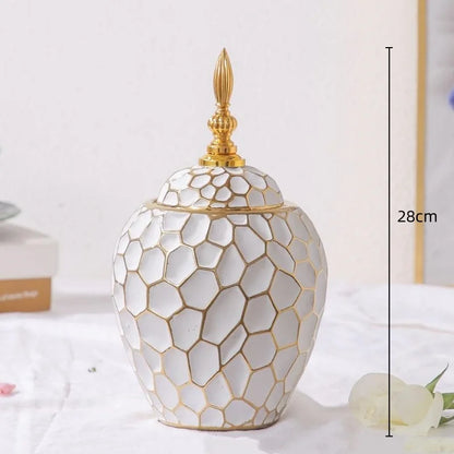 Elegant Gold Ceramic Vase Decorative Home Accent