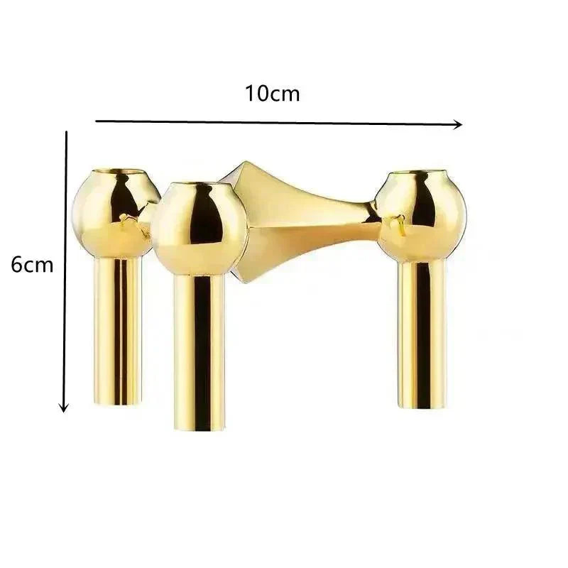 Contemporary Metal Candle Holder - Sleek Silver Candle Stand