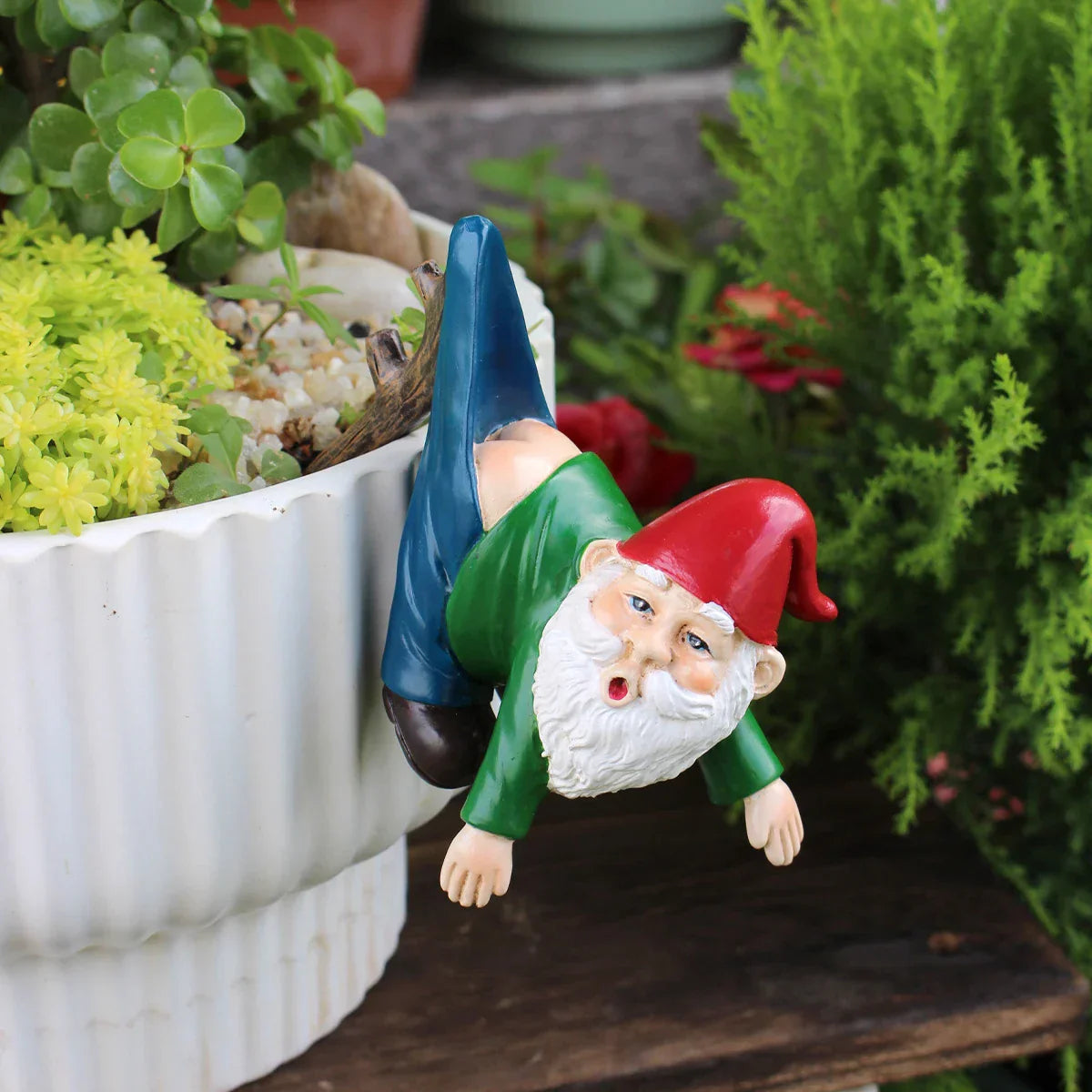 Quirky Garden Gnome Planter Holder with Jeans