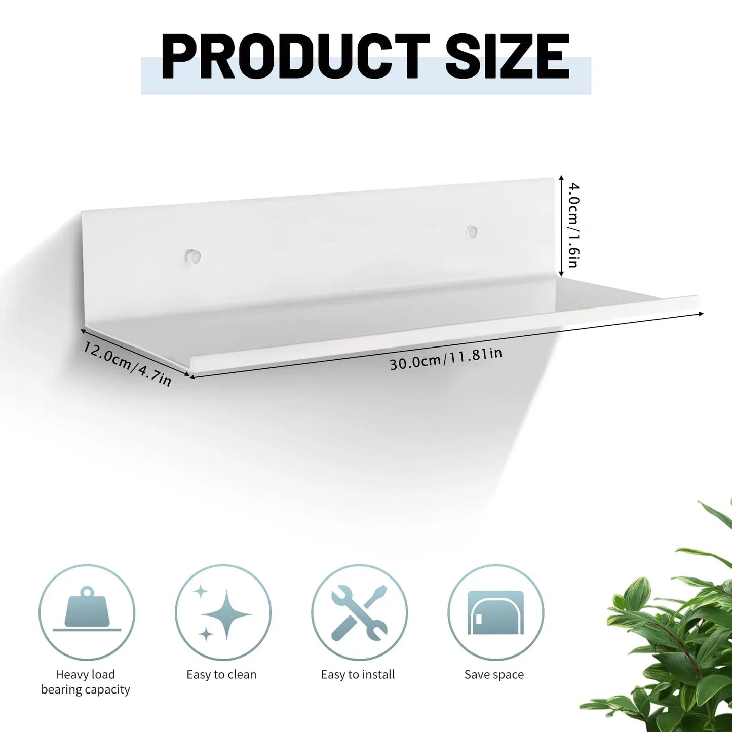Modern Metal Floating Shelf Storage