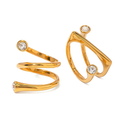 Unique Triple Layer Diamond Accent Ring Set