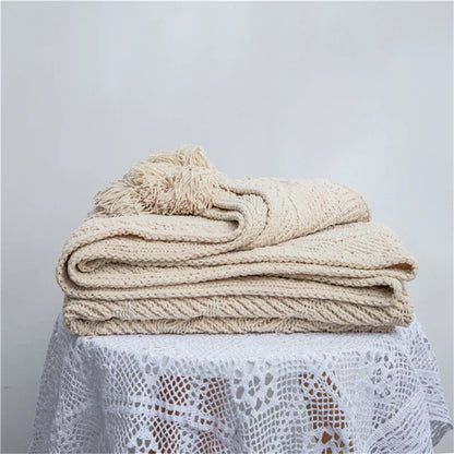 Plush Heart Blanket with Soft Fringe