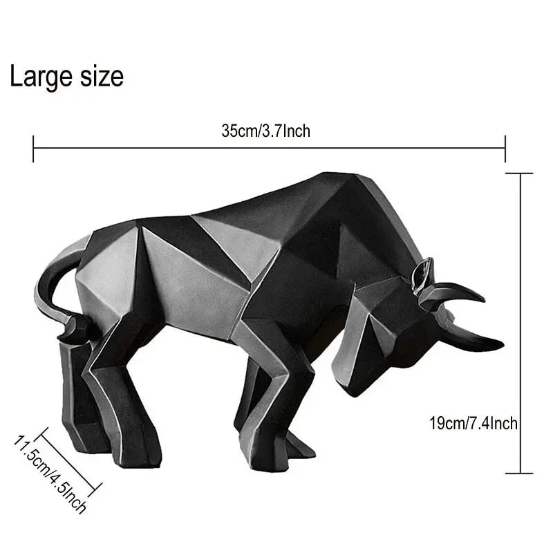 Stylish Bull Resin Figurine Modern Nordic Decor