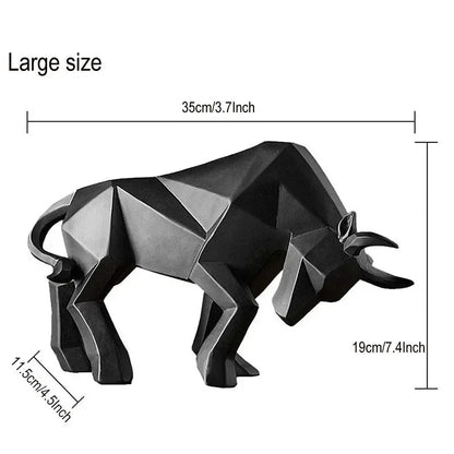 Stylish Bull Resin Figurine Modern Nordic Decor